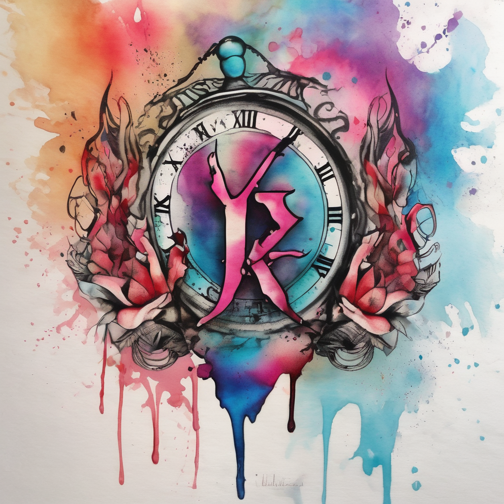 Xevekiah name tattoo, with foot print and date 8/7/23 1:24pm time 7lbs 12.5oz 20in mushroom tattoos, AI-generated Watercolor tattoo design